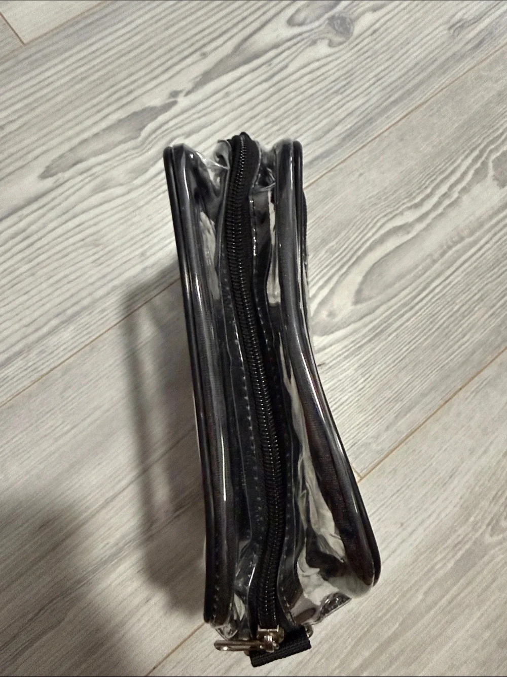 Clear Crossbody Bag with Black Trim and long Strap